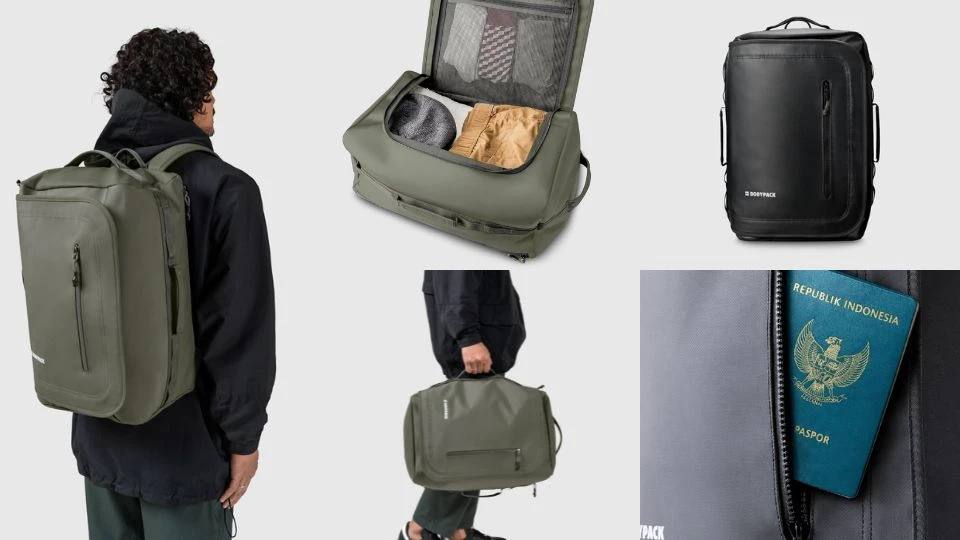 tas duffle ransel Bodypack untuk traveling pakai pesawat